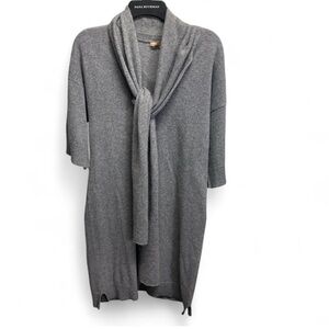 KIER + J Elegant Gray Sweater Dress with Scarf